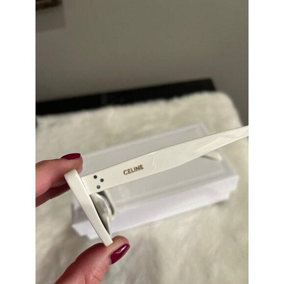 Celine CL40187I Acetate Cat Eye Sunglasses White Beige Womens Size OS - Picture 7 of 11